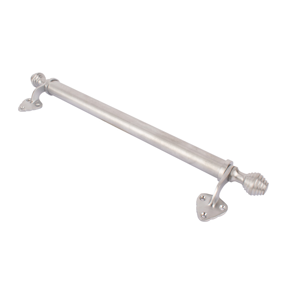 Sash Heritage Victorian Sash Bar with Reeded Ends and Standard Feet - 210mm - Satin Chrome